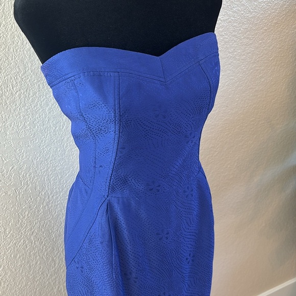 Revolve Rebecca Taylor Silk Blend Strapless Floral Pocketed Dress 0106 - Picture 3 of 10